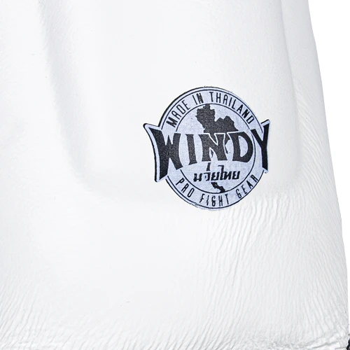 Windy Leather Muay-Thai Shinguards White Authenticity Seal