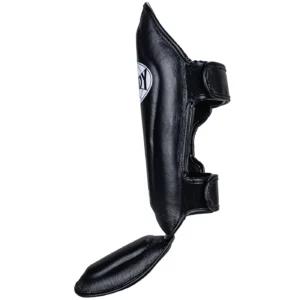 Windy Muay Thai shin guards black left side view